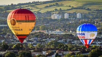 Hot air balloons fly over South Bristol as part of a mass ascent