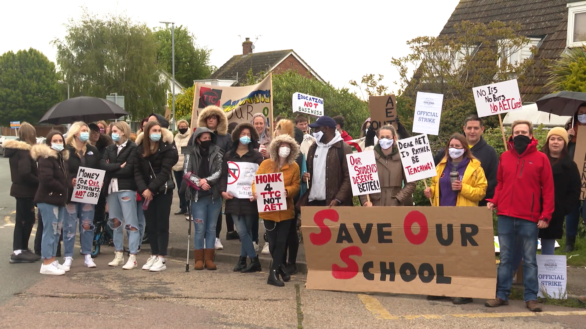 Staff and students strike at Essex school over teaching and