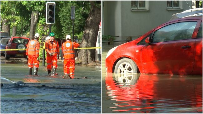 Floodwater in Islington (c) ITV News