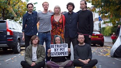 Undated handout file photo issued by Insulate Britain of their activists (back row left to right) Tim Speers, Roman Paluch, Emma Smart, Ben Taylor, James Thomas, (front row left to right) Louis McKechnie, Ana Heyatawin and Oliver Rock, who along with Dr Ben Buse have been jailed at the High Court for breaching an injunction designed to prevent the group's road blockades. The family of one of activists have raised more than £8,500 to cover his rent while he is in prison. Oliver Rock, a self-employed carpenter from Berkshire, is among the nine Insulate Britain activists jailed after blockading the M25 in defiance of a High Court injunction in November. Issue date: Thursday November 25, 2021.