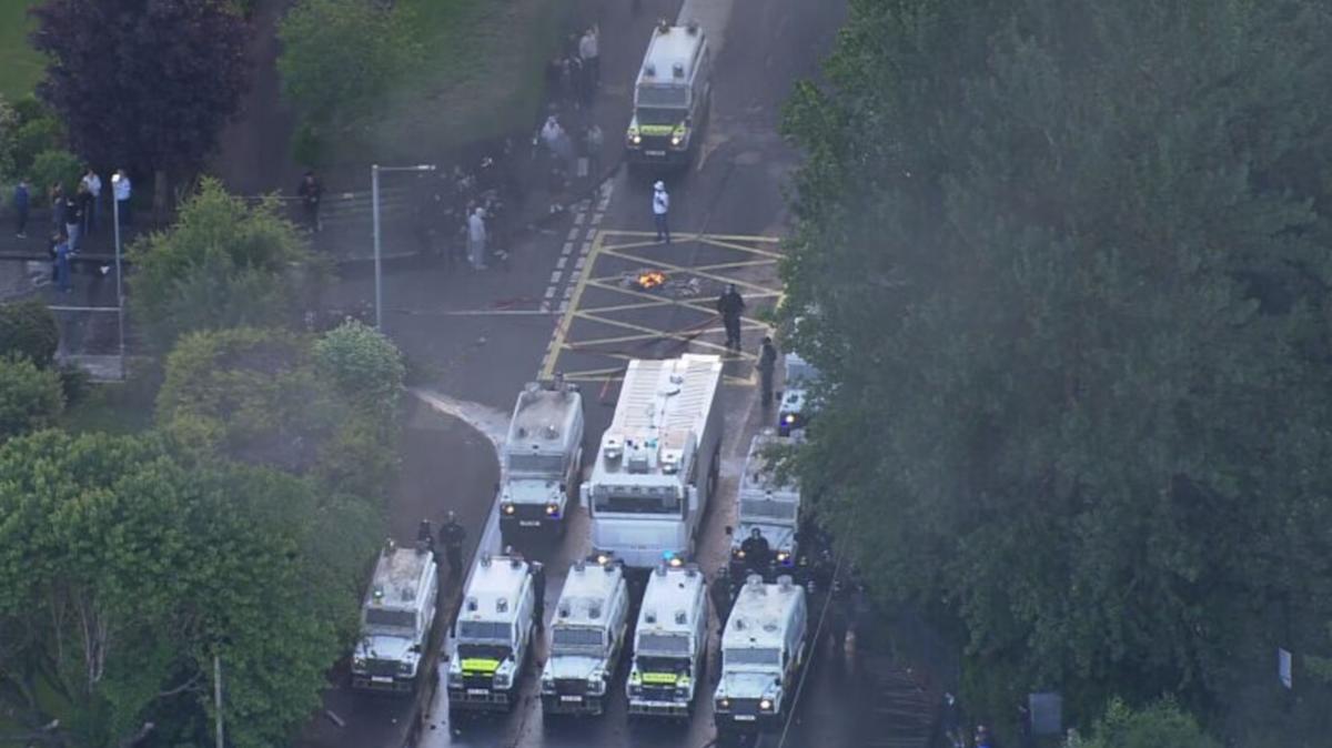 Water cannons deployed on second night of unrest in Belfast