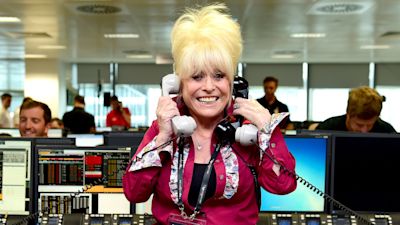 Barbara Windsor on the trading floor during the BGC Partners Charity Day in London's Docklands.