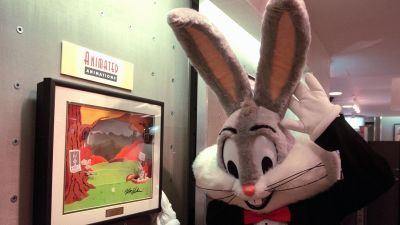 Warner Bros character Bugs Bunny in a tuxedo
