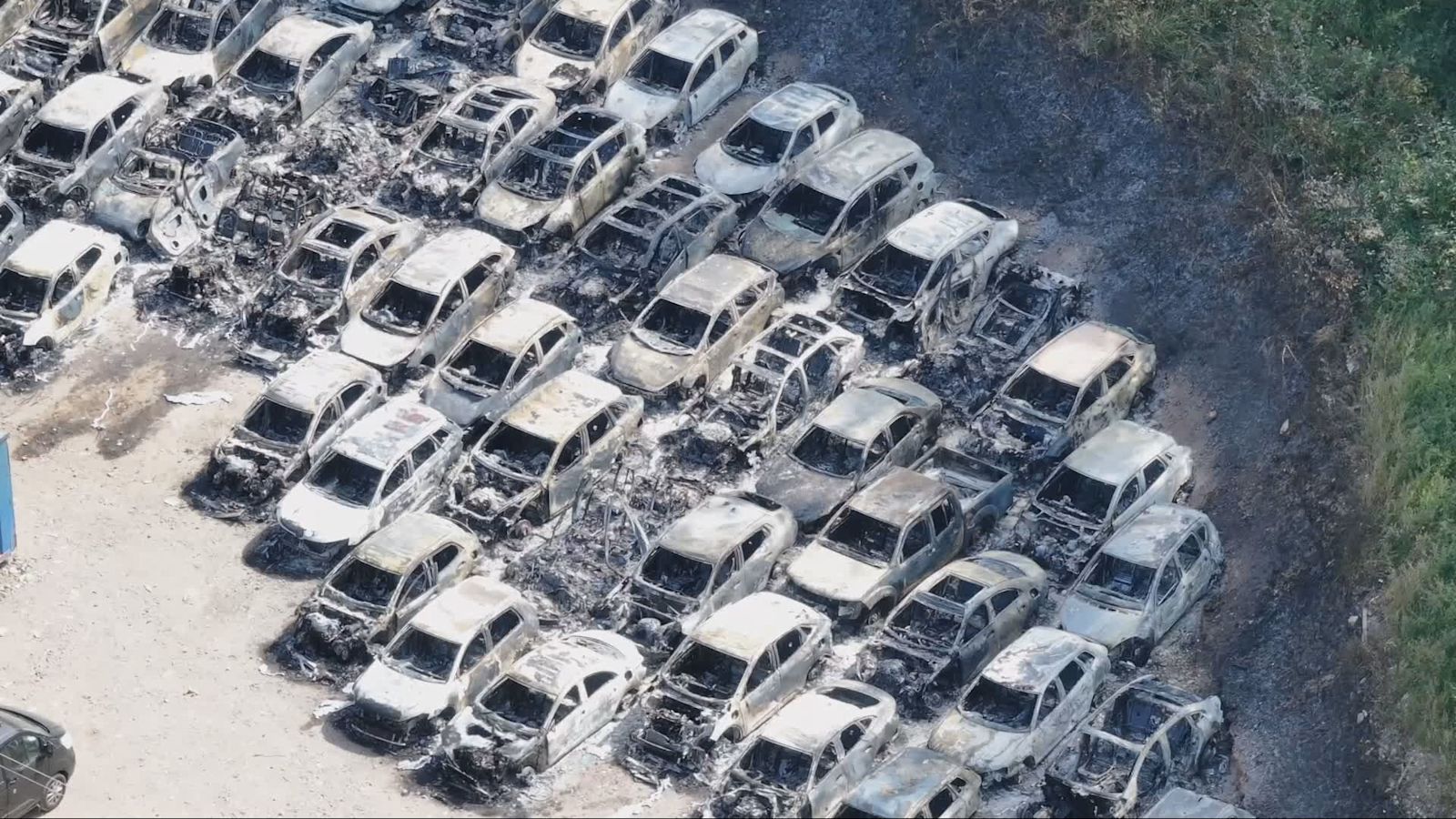 Second Arrest After Fire Destroys 140 Vehicles At Car Park Near Gatwick second-arrest-after-fire-destroys-140-vehicles-at-car-park-near-gatwick