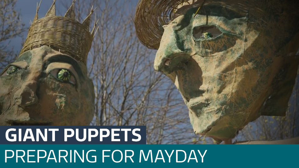 Five-metre high puppets get ready for May Day celebrations in Penrith ...