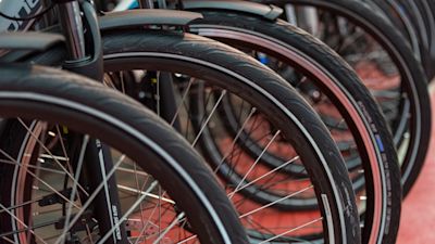 Bike wheels.
