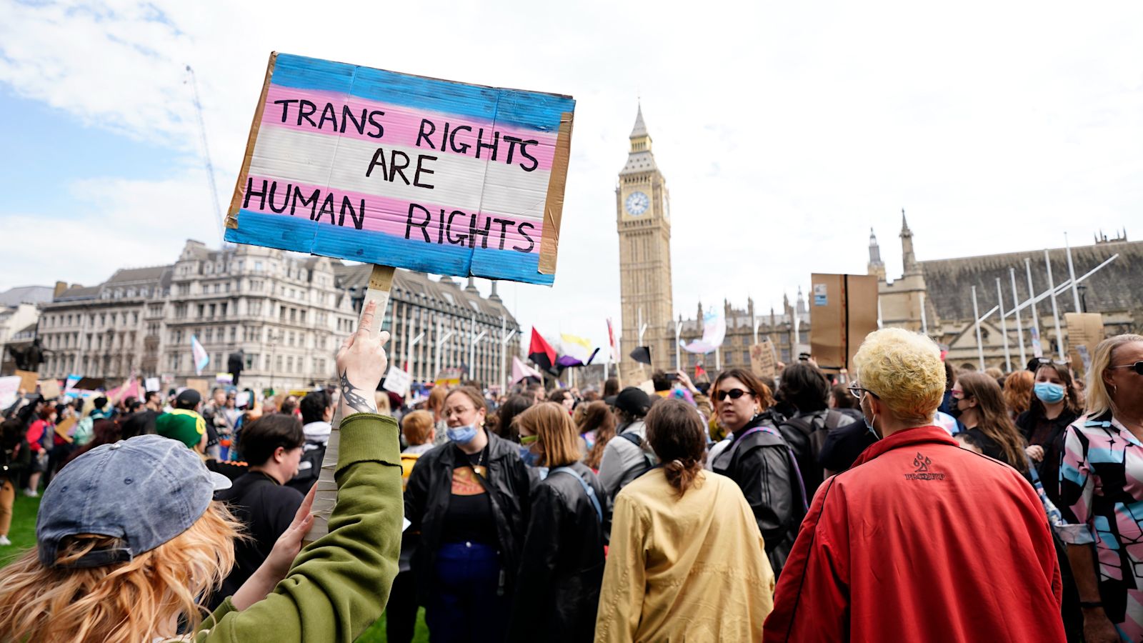 Trans rights groups lead 'emergency' protest over Supreme Court ruling ...