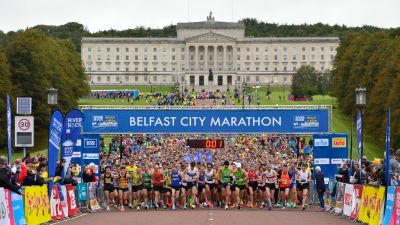 Pacemaker 
Belfast City Marathon taking off on Prince of Wales Avenue in the Stormont estate of the city