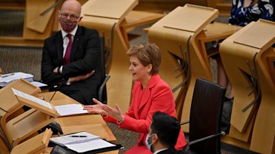 16/12/21. Nicola Sturgeon in the Scottish Parliament today. PA Images.