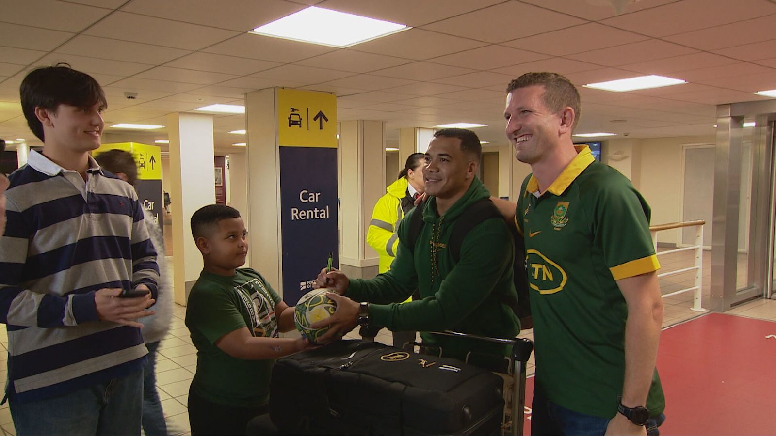 Springboks arrive in Jersey for youth training camp | ITV News Channel