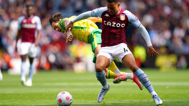 Norwich City were relegated after a 1-0 defeat at Villa Park.