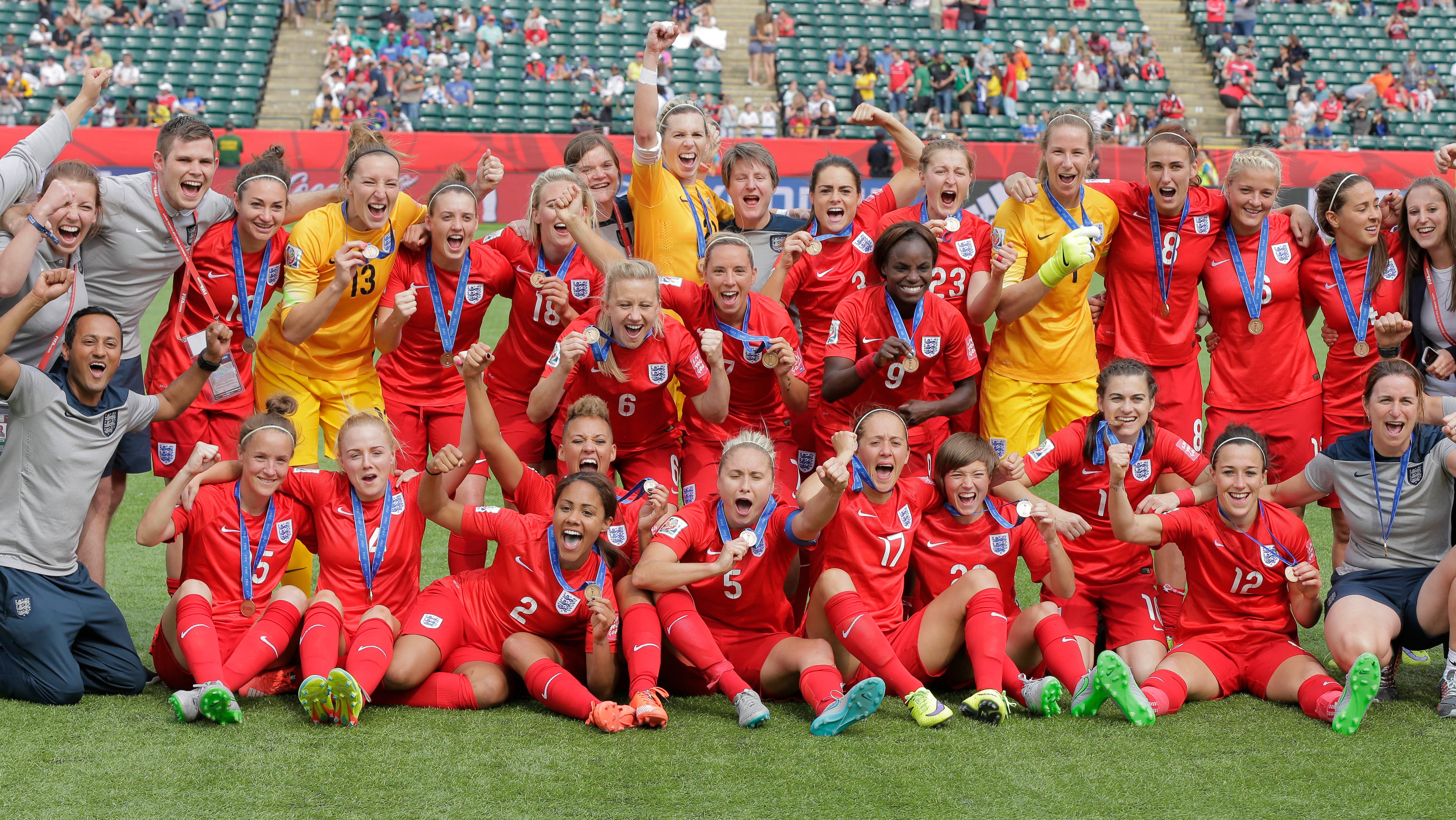 'We're buzzing' England celebrate finishing third in Women's World Cup