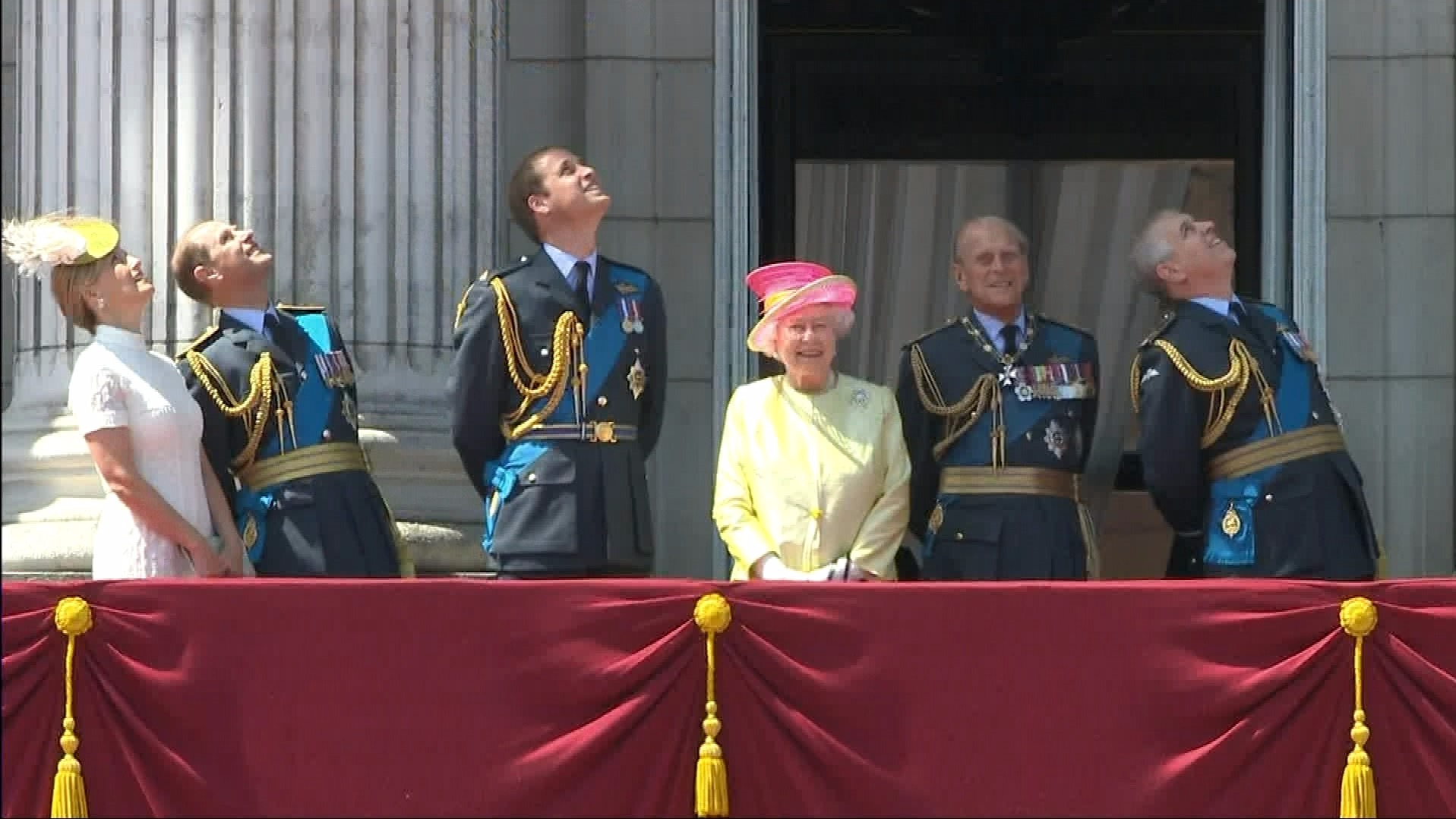 Royal family watch as flypast honours Battle of Britain ITV News(02)