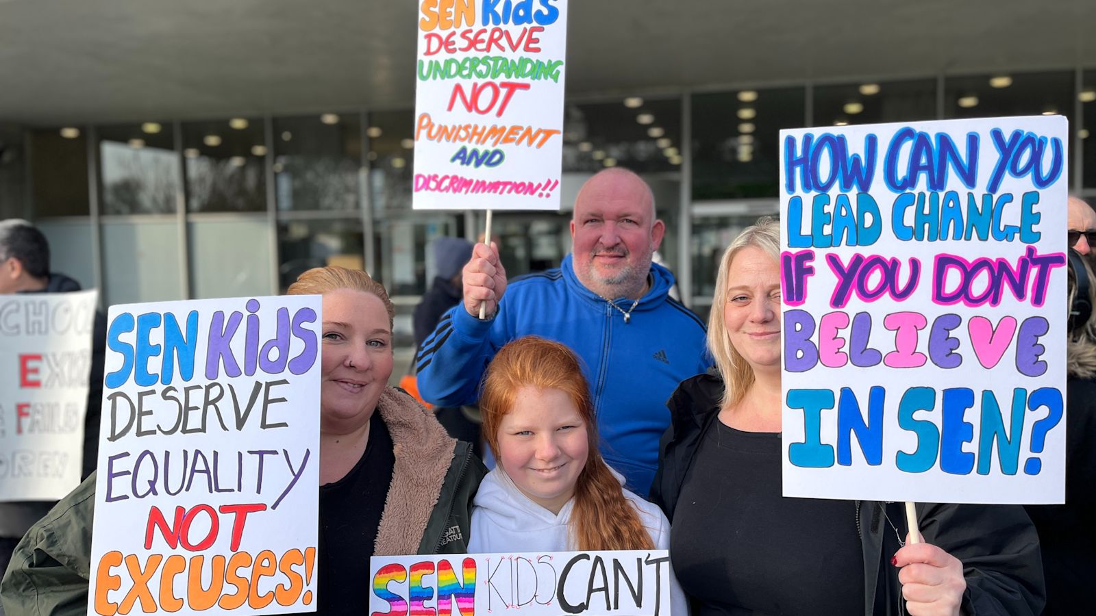 Send Protest 'Every day is a fight' - Tearful parents of SEND children stage protest ...