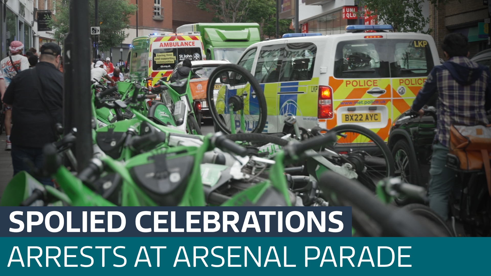 Arrests and rescues mar wild celebrations at Arsenal's Premier League