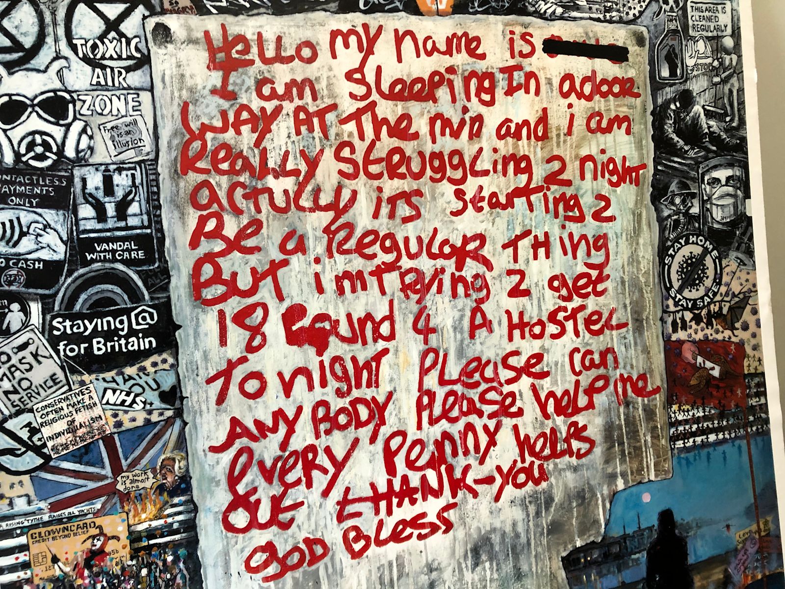 Homeless Notes Artist's 'most important ever work' helps Bristol's homelessness crisis ...