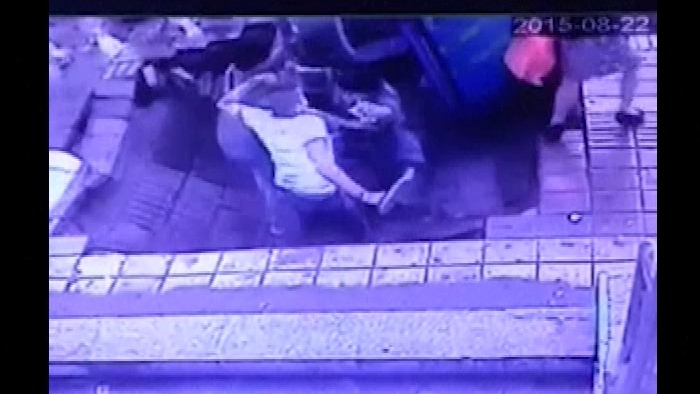 Cctv Captures Moment Sinkhole Opens Up Under Pedestrians In China 