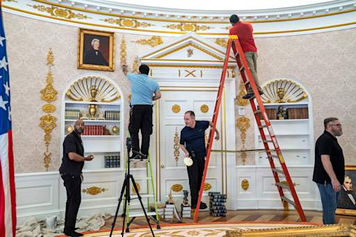 Oval Office replica gets a gold makeover in Trump's second term