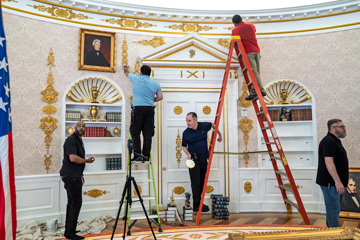 Oval Office replica gets a gold makeover in Trump’s second term
