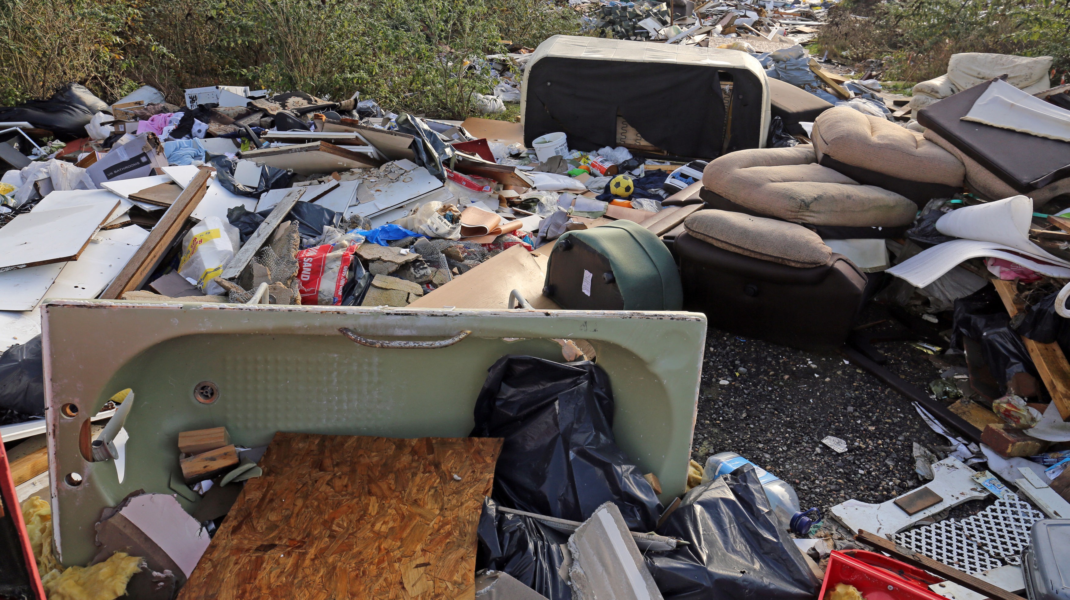 Six of the top ten 'worst areas for flytipping' across the UK in