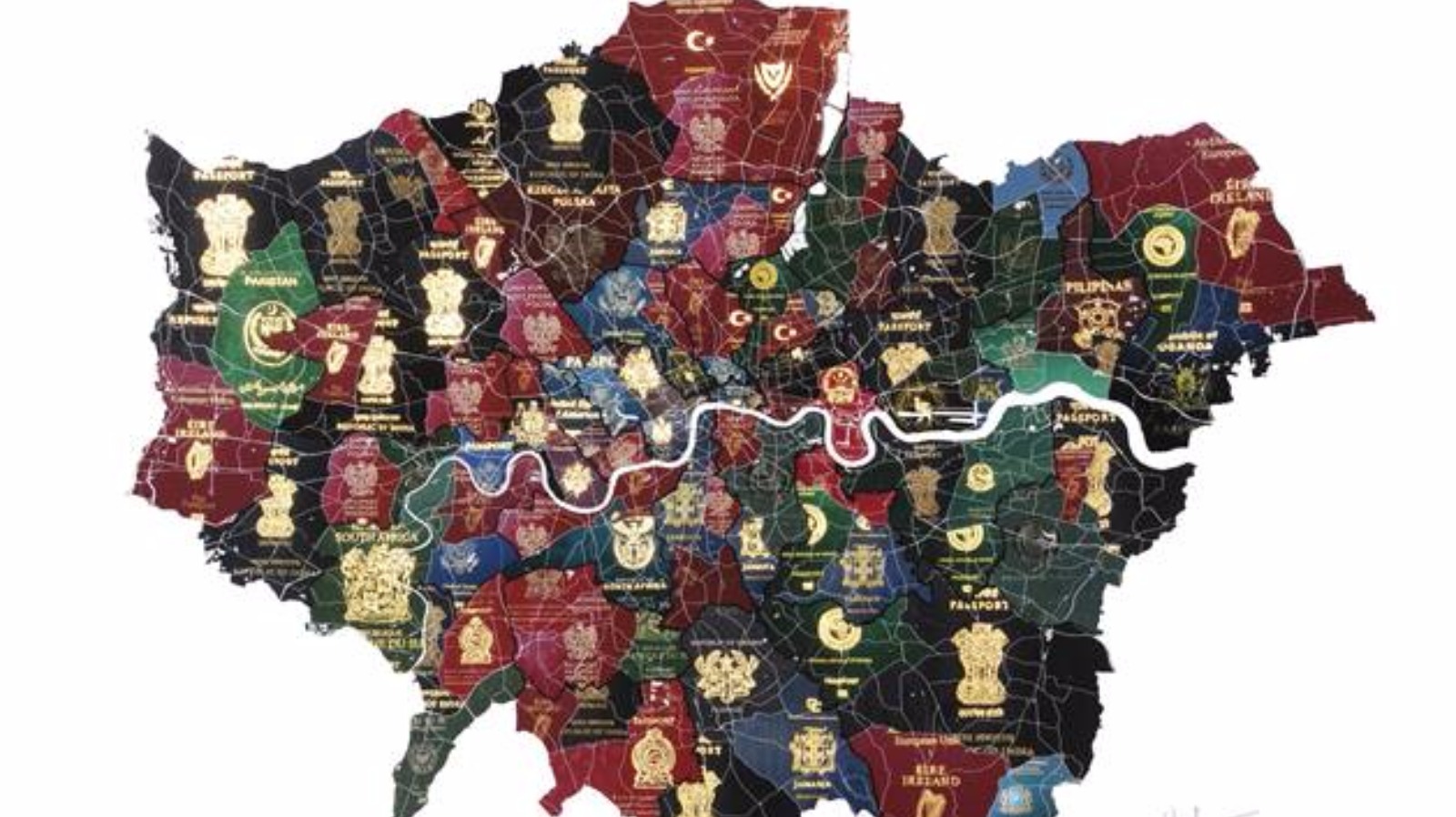 London's diversity mapped in stunning passport artwork  ITV News London