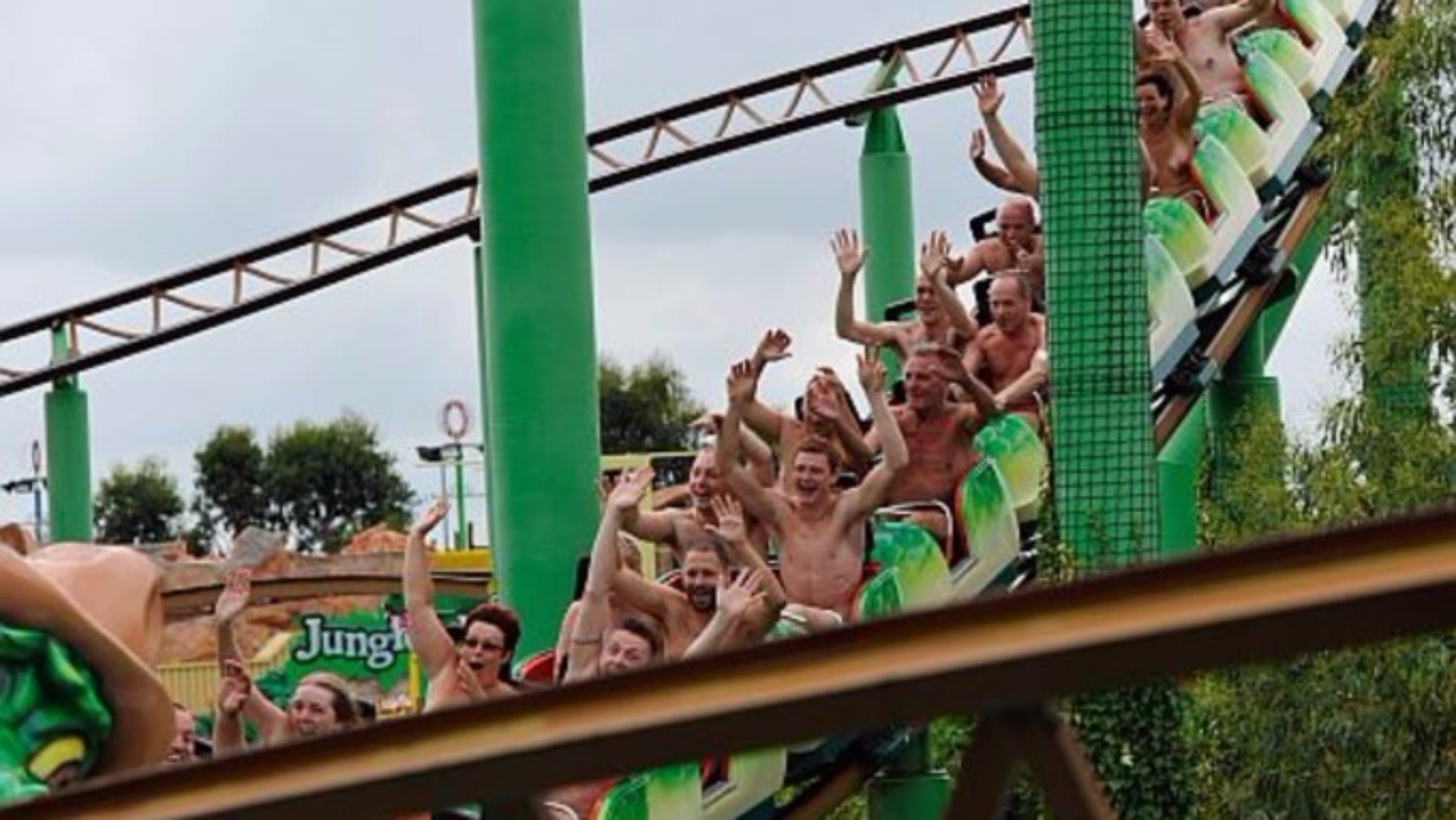 Naked ambition as record attempt is made on roller coaster | ITV News  Meridian