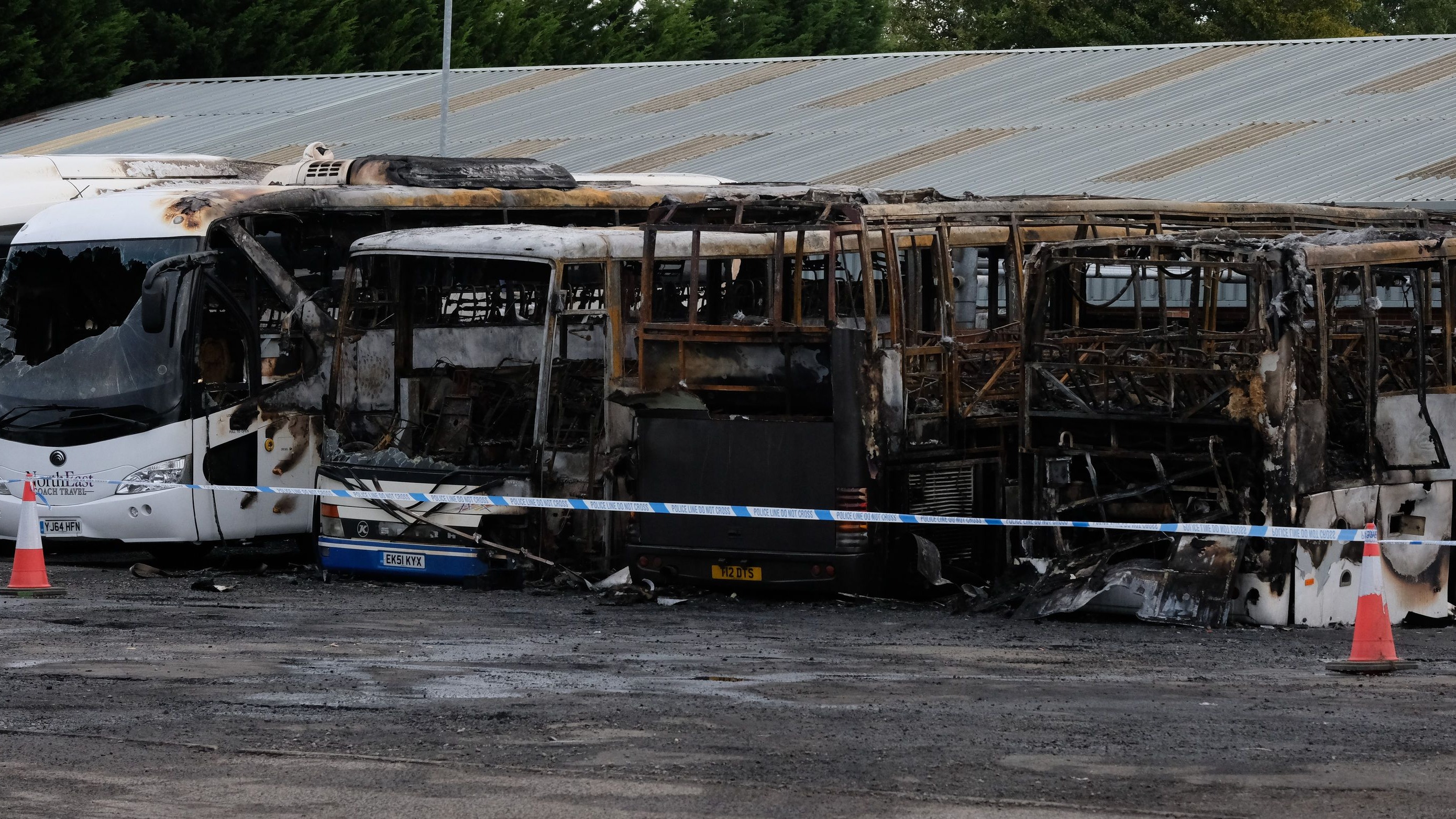 Pictures Show Aftermath Of Suspected Arson Attack At North East Coach ...