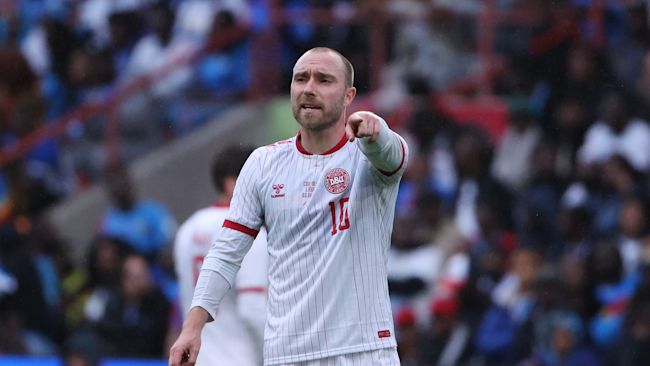 Eriksen pictured during an international friendly between DR Congo and Denmark on June 3