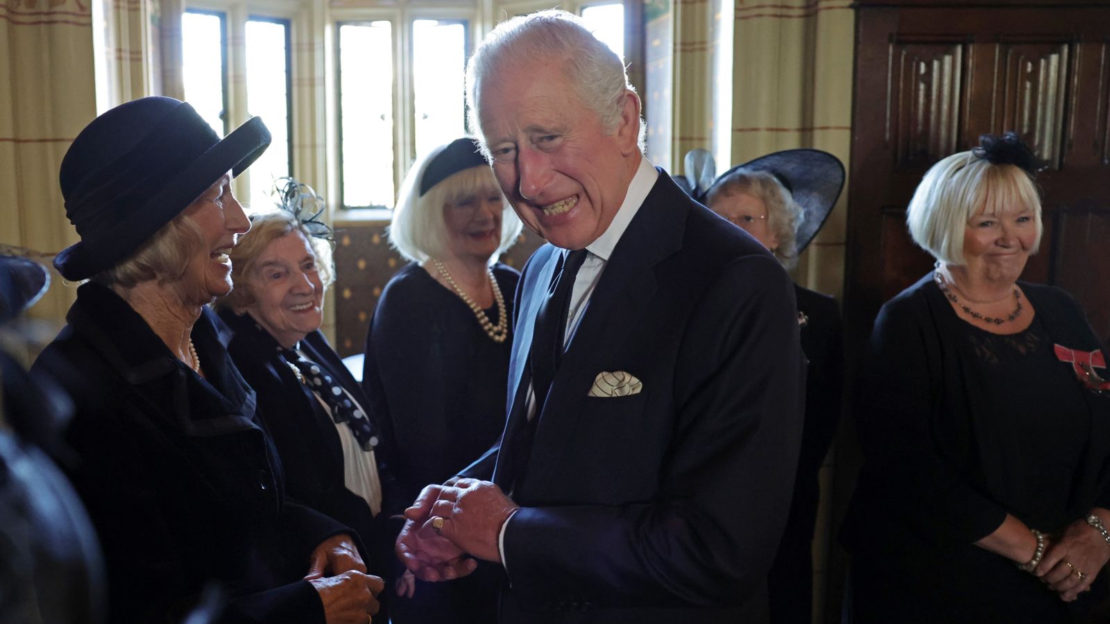 King Charles III meets the wives of Aberfan during first visit to Wales as  monarch | ITV News Wales