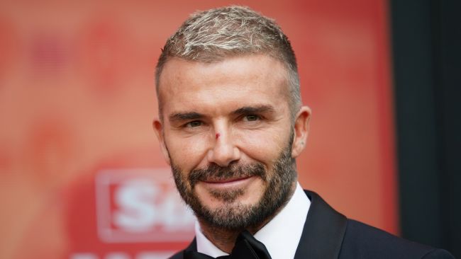 David Beckham pictured at an awards ceremony.