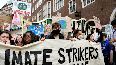 Children at a climate protester