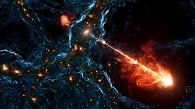 Astronomers discover largest ever black hole jets in distant galaxy 