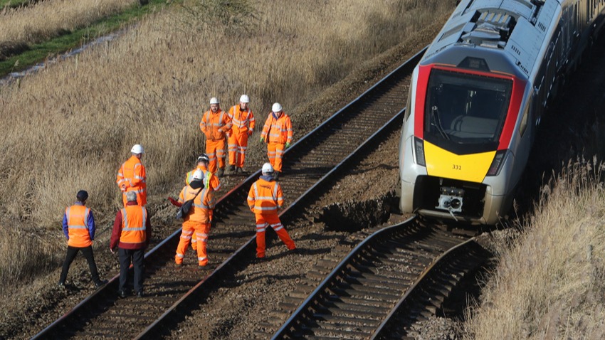 Railway Track Partially Collapses Halting Greater Anglia Train Amid ...