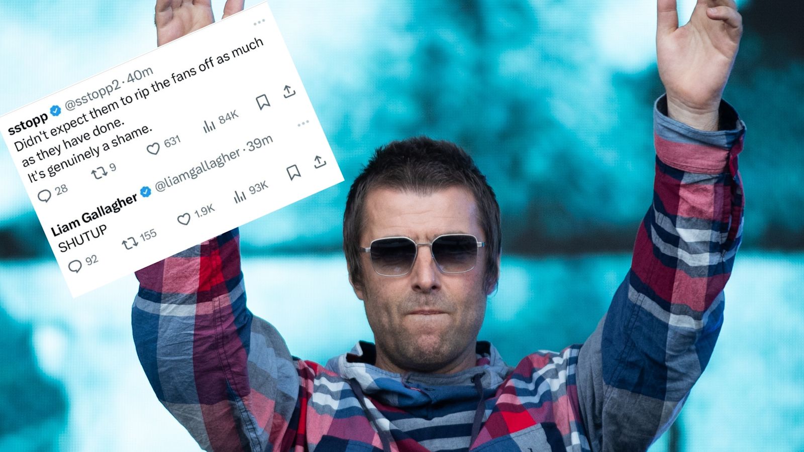 Liam Gallagher tells fan to 'shut up' after complaints about Oasis ticket ...