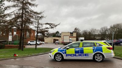 A police cordon at Strasbourg Square in Haverhill, Suffolk, where a teenager was stabbed.