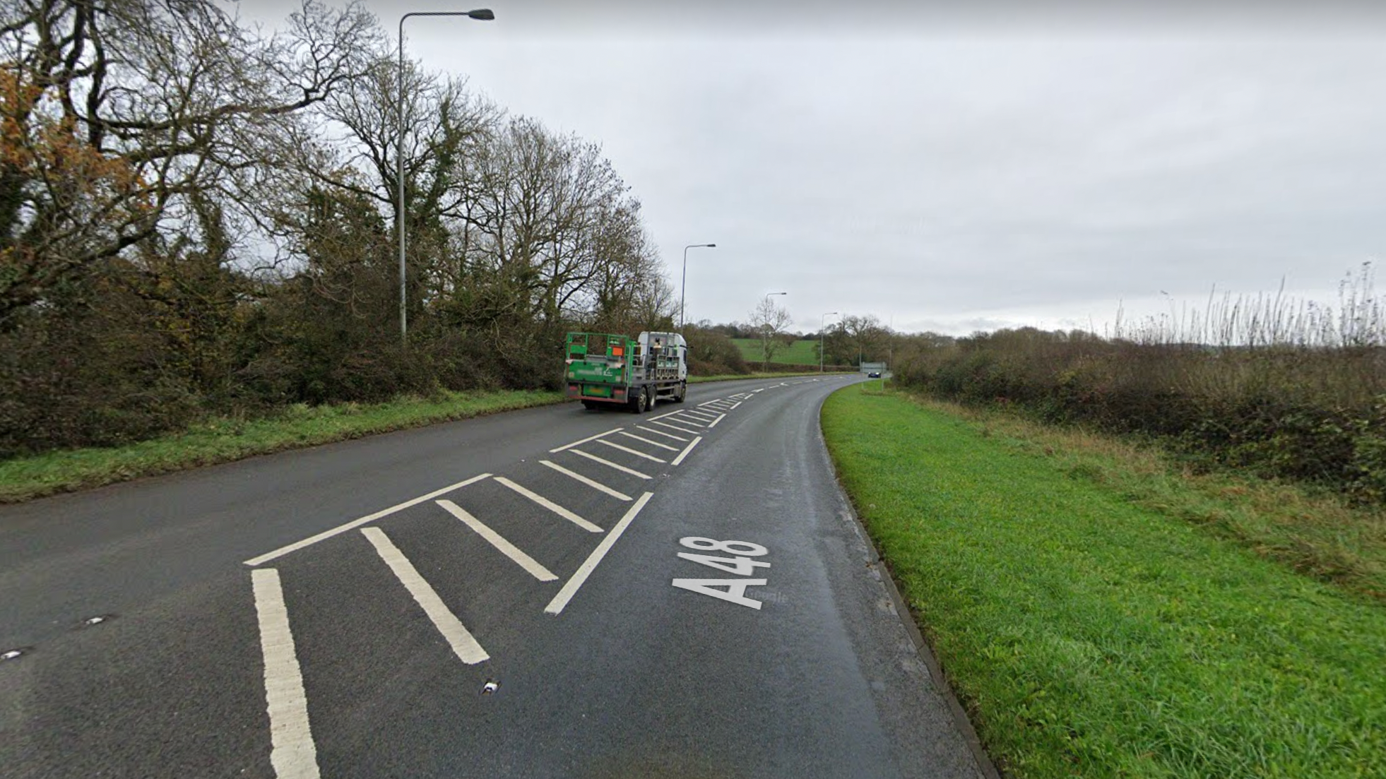 A48 closed in both directions outside Cardiff following crash