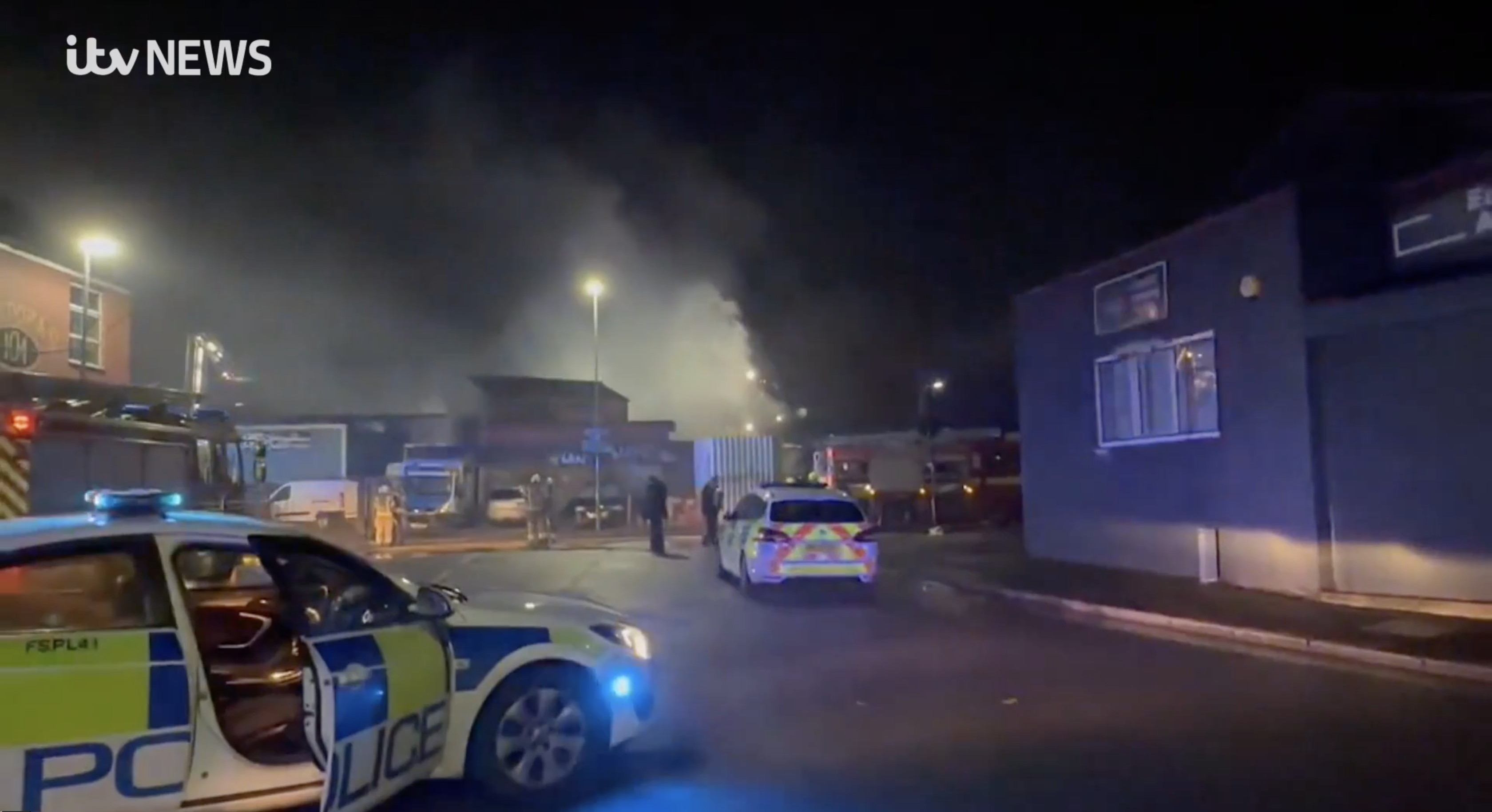 Firefighters tackle a large blaze at a Birmingham scrap yard ITV News