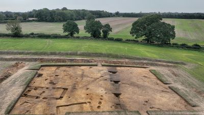 Royal hall which was discovered in October near Sutton Hoo is double the expected size
Credit: Suffolk County Council