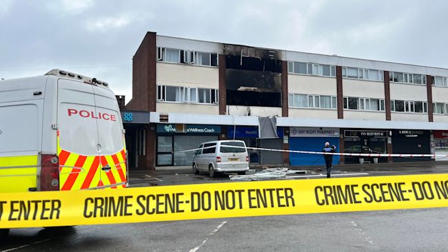 The scene of the explosion in Burntwood