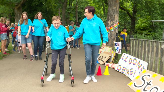 Tobias Weller with his mum Ruth Garbutt