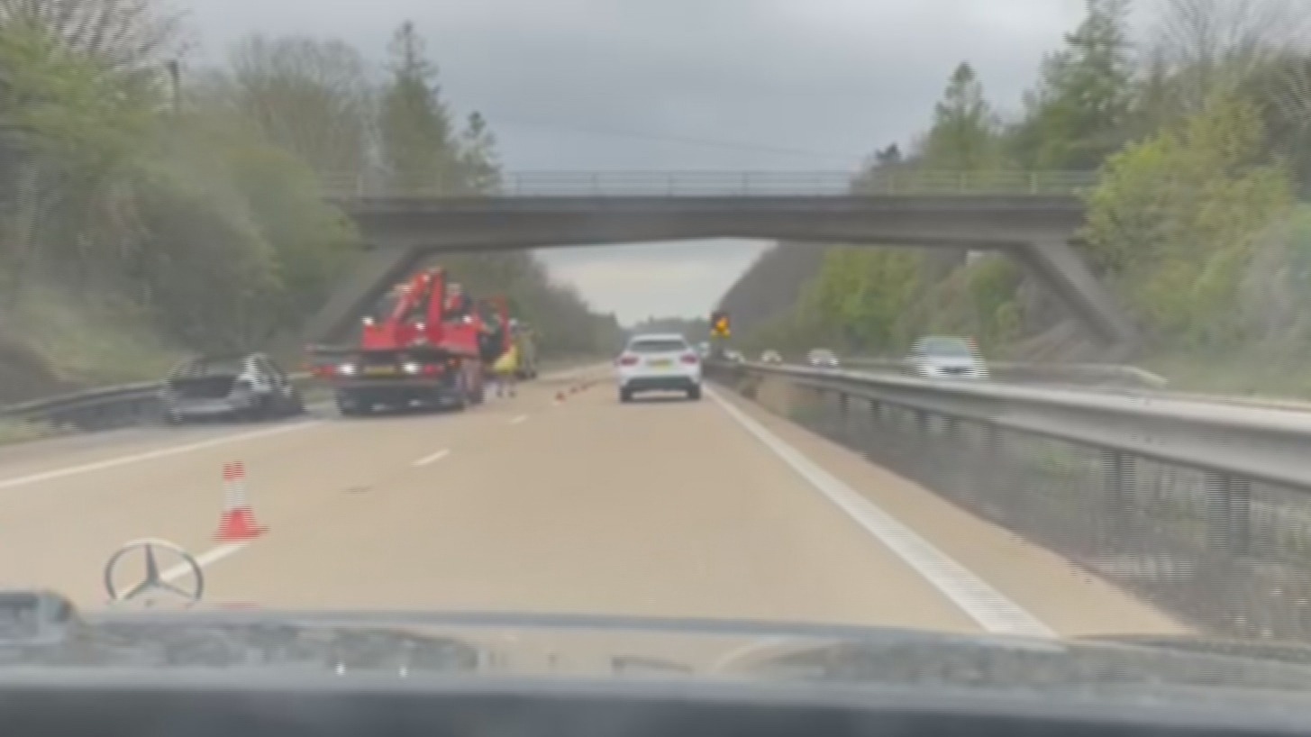 Car Fire Causes Long Delays On M3 Southbound | ITV News Meridian