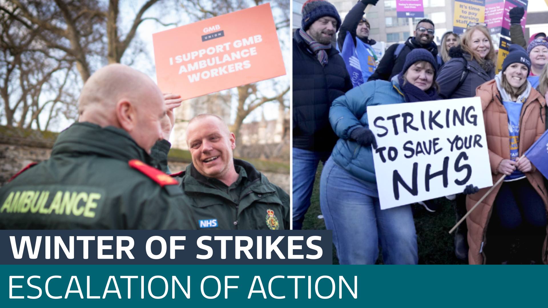 As more ambulance workers strike, further walkouts by nurses and rail ...