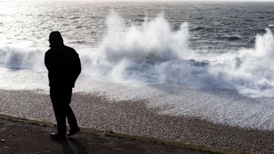 storm in Chiswell 2014 stock image credit PA images