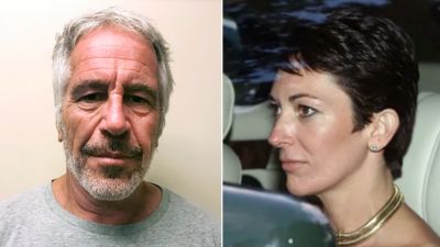 Split image of Jeffrey Epstein (left) and Ghislaine Maxwell (right).