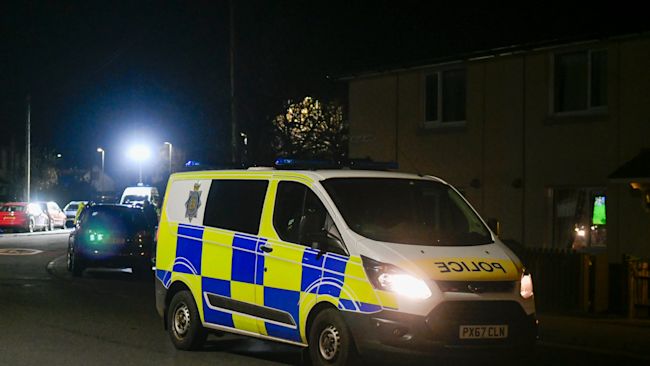 2/12/21. Police at the scene of a crash on Holywell Avenue, Carlisle, which resulted in the death of a 16-year-old boy. Stuart Walker.