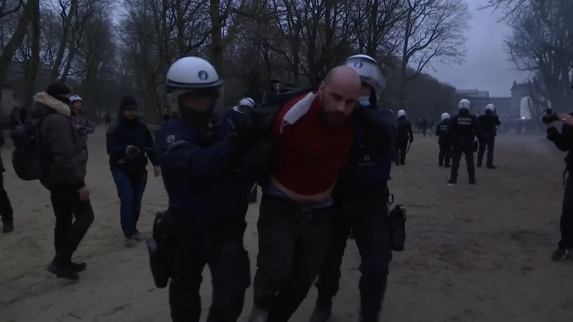 Scuffles Break Out After Thousands In Brussels, Belgium, Protest ...