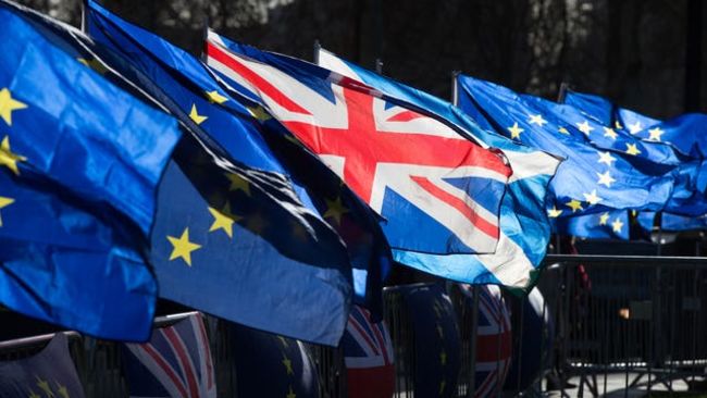 PA Images. Compressed for web. 
Union Jack. United Kingdom. UK. Great Britain. GB. Northern Ireland. NI. Flag. 
European Union. EU. Republic of Ireland. ROI. Irish. Flags. Protocol.