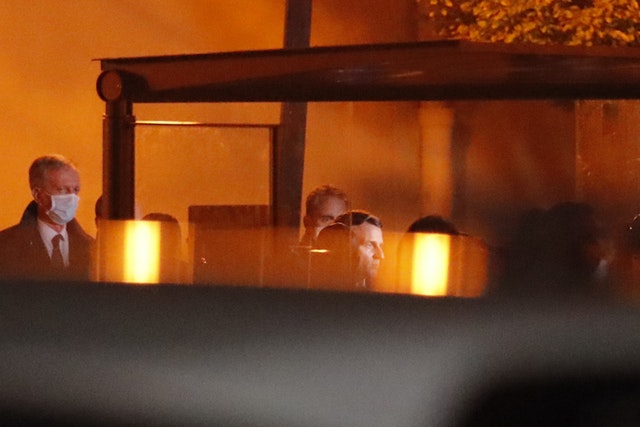 Mr Macron at the school