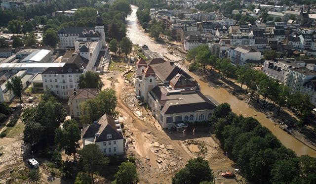 Damage and debris from flooding near the Ahr River, Germany