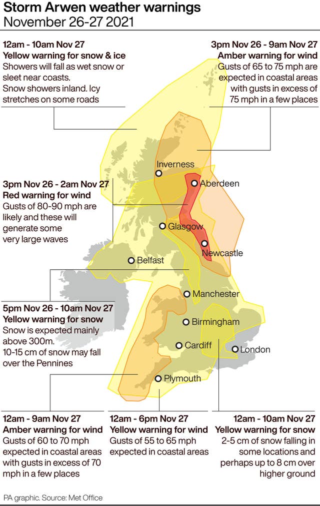 red warning issued for scottish borders as storm arwen predicted to bring 75mph winds itv news border